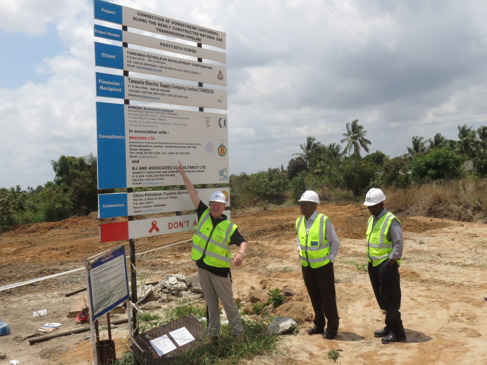 Project signboard for the TPDC downstream customer connection project, Tanzania